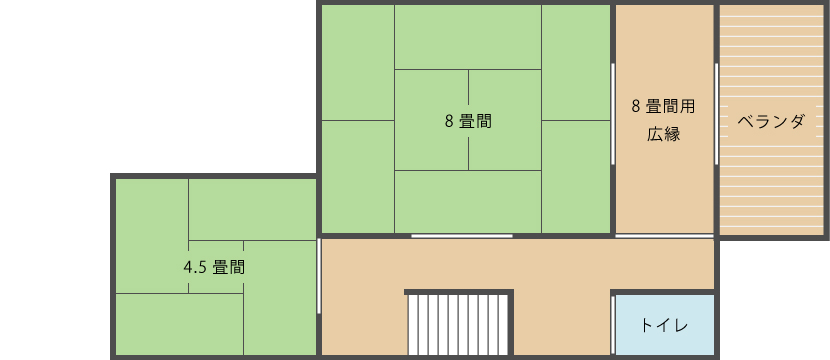 和室の宿 松本はなれ 旅館風ゲストハウス 2階見取り図