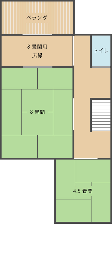 和室の宿 松本はなれ 旅館風ゲストハウス 2階見取り図